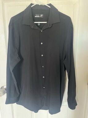 JF J. Ferrar Men's Black & Teal Long-Sleeve Dress Shirts